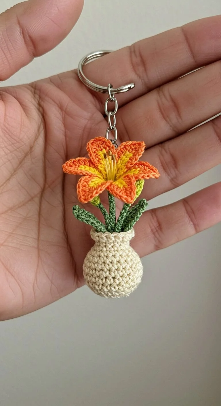Lily Vase Keychain